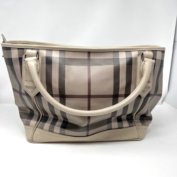 BURBERRY Canterbury Smoked Check Tote Bag Grey - Picture 8 of 10